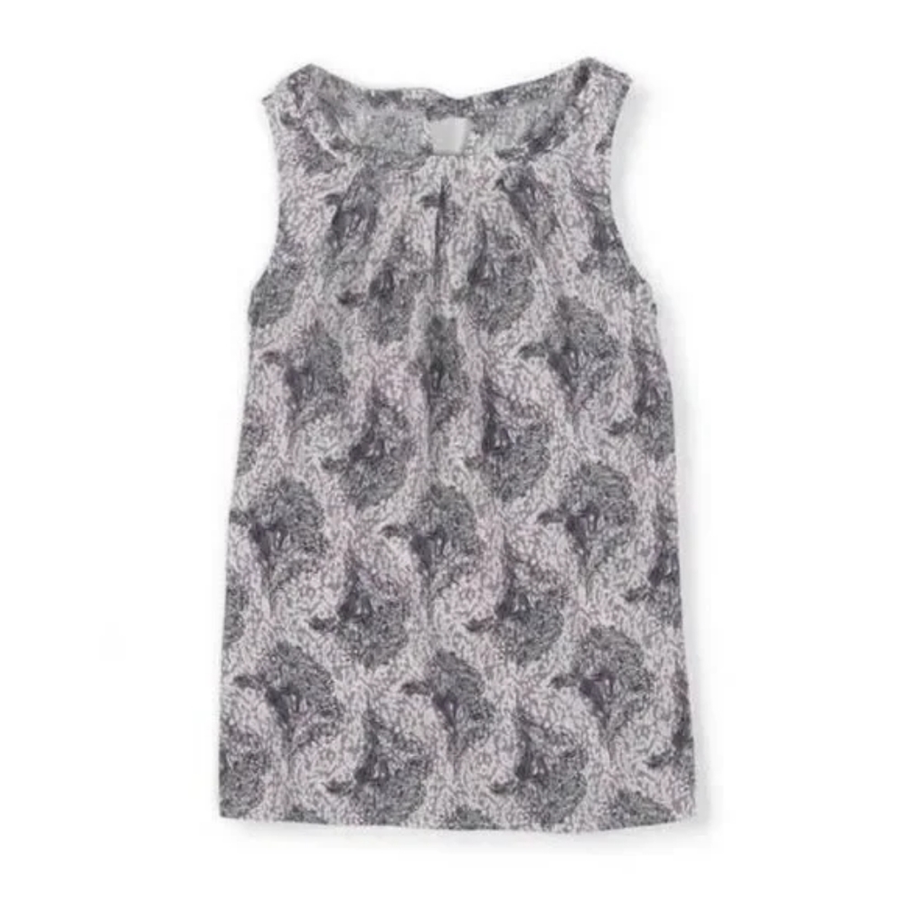Boden Pleated Floral Blouse with Tie